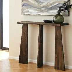 SITIA Consoles En Bois|Consoles En Bois|Console d'entrée en bois anthracite - 3 pieds