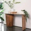 MOON Consoles Vintage|Consoles En Bois|Console d'entrée en bois de manguier et travertin