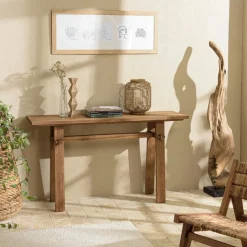 Swing Consoles En Bois|Consoles En Bois|Console d'entrée en teck recyclé 140 cm