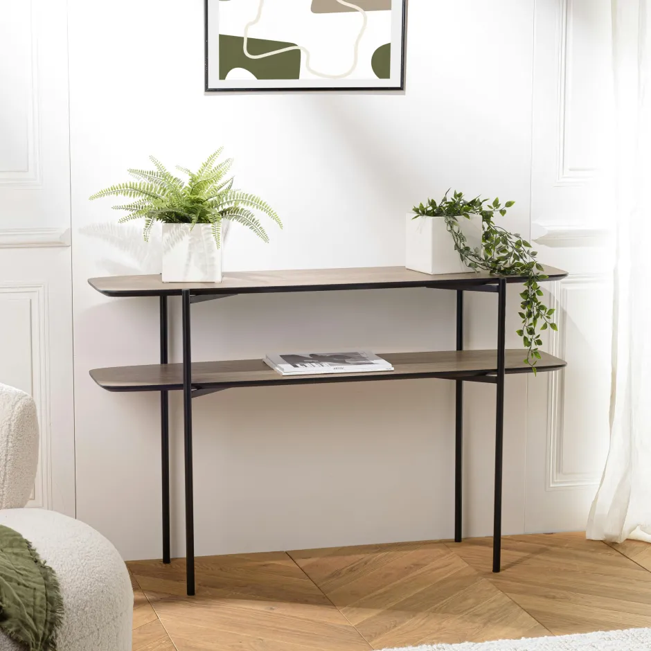 Landaise Consoles En Bois|Consoles En Bois|Console double plateau couleur bois