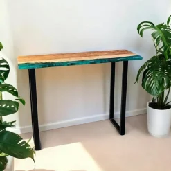 BORA Consoles En Bois|Consoles En Bois|Console epoxy lagon et bois d'acacia