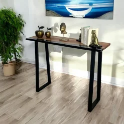 BORA Consoles En Bois|Consoles En Bois|Console epoxy noir et bois d'acacia