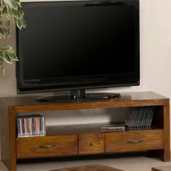 Lola Consoles Avec Tiroirs|Consoles Avec Tiroir|Console exotique bois acajou avec tiroirs 120cm