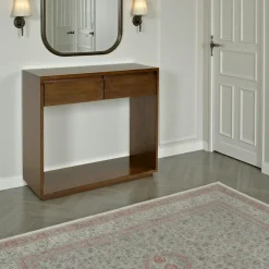 Baltic Consoles Scandinaves|Consoles Avec Tiroirs|Console Hévéa 2 tiroirs, double plateaux 80x30x75cm