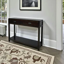 Helena Consoles Avec Tiroirs|Consoles Avec Tiroir|Console Hévéa double plateaux, 2 tiroirs, 100x30x75cm