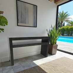 Olga Consoles En Bois|Consoles En Bois|Console Hévéa double plateaux 150x40x86cm