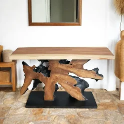 Arizona Consoles En Bois|Consoles En Bois|Console racine de teck plateau naturel