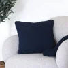 BRUGES Textile·Coussins|Coussin déco bleu marine en coton recyclé