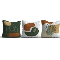 IZMIR Textile·Coussins|Coussin déco moderne – motifs abstraits (lot de 3)