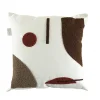 IZMIR Textile·Coussins|Coussin de canapé bouclette – motif abstrait marron
