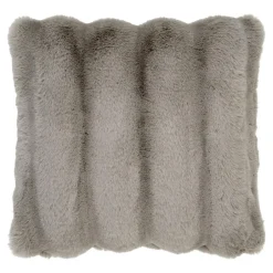 BRUGES Textile·Coussins|Coussin en fausse fourrure beige taupe