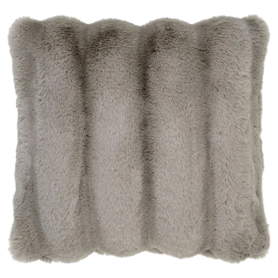 BRUGES Textile·Coussins|Coussin en fausse fourrure beige taupe