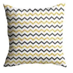 IZMIR Textile·Coussins|Coussin gris et jaune zébré – entretien facile