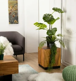 OTTAWA Bouts De Canapé En Bois|Cube en bois exotique