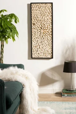 Décorations Murales|Décoration murale bois de teck graphique rectangle OTTAWA