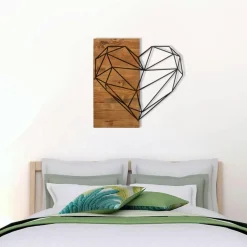 Décorations Murales|Décoration murale chambre – cœur métal et bois
