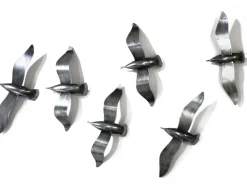 Décorations Murales|Décoration murale Envolée de Mouettes métal argenté