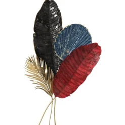 Décorations Murales|Décoration murale grandes feuilles (bleu, rouge, or et noir)