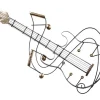 Décorations Murales|Décoration murale guitare métal argenté doré 89x44cm