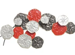 Décorations Murales|Décoration murale métal bouquet abstrait rouge gris