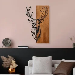 Décorations Murales|Décoration murale métal et bois – cerf