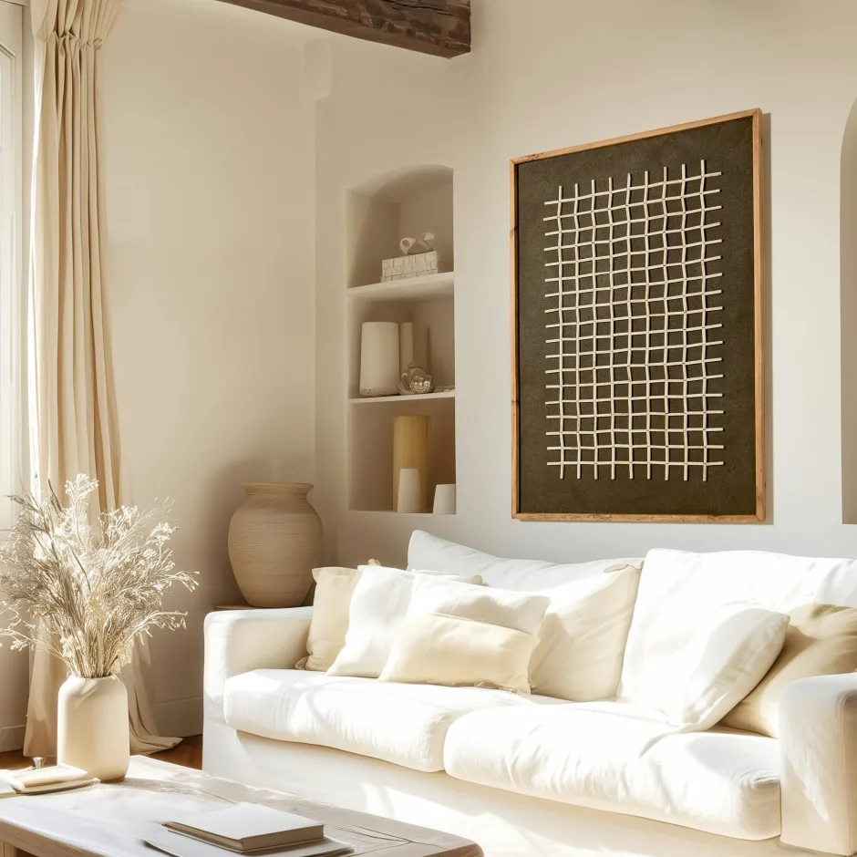 DENVER Univers Déco·Maison De Campagne|Décorations Murales|Décoration murale petits carrés bois sur fond blanc