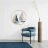 Décorations Murales|Décoration murale ronde 2 voiliers bleus métal