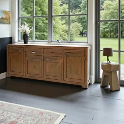 Niagara Buffets En Bois|Buffets En Bois|Enfilade Hévéa 4 portes, 2 tiroirs 200x45x85cm