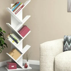 MARFA Bibliothèques En Bois|Bibliothèques En Bois|Etagère blanche forme arbre - style design