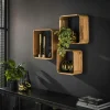 Melbourne Meubles De Salon·Etagères Murales|Meubles De Rangement·Etagères Murales|Etagère cube murale en bois d'acacia (lot de 3)