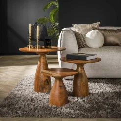 Melbourne Meubles De Salon·Etagères Murales|Meubles De Rangement·Etagères Murales|Etagère cube murale en bois d'acacia (lot de 3)