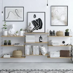 JENA Meubles De Salon·Etagères Murales|Meubles De Rangement·Etagères Murales|Etagère murale blanche structure métal noir