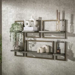 RALF Meubles De Salon·Etagères Murales|Meubles De Rangement·Etagères Murales|Etagère murale de salon style vintage (ensemble de 5)