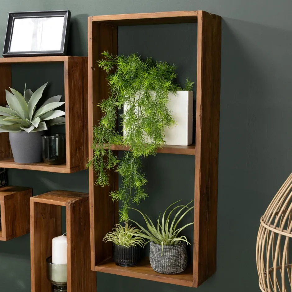 Swing Meubles De Salon·Etagères Murales|Meubles De Rangement·Etagères Murales|Etagère murale en L en bois recyclé de teck