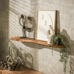 Melbourne Meubles De Salon·Etagères Murales|Meubles De Rangement·Etagères Murales|Etagère murale organique en bois d'acacia 90 cm