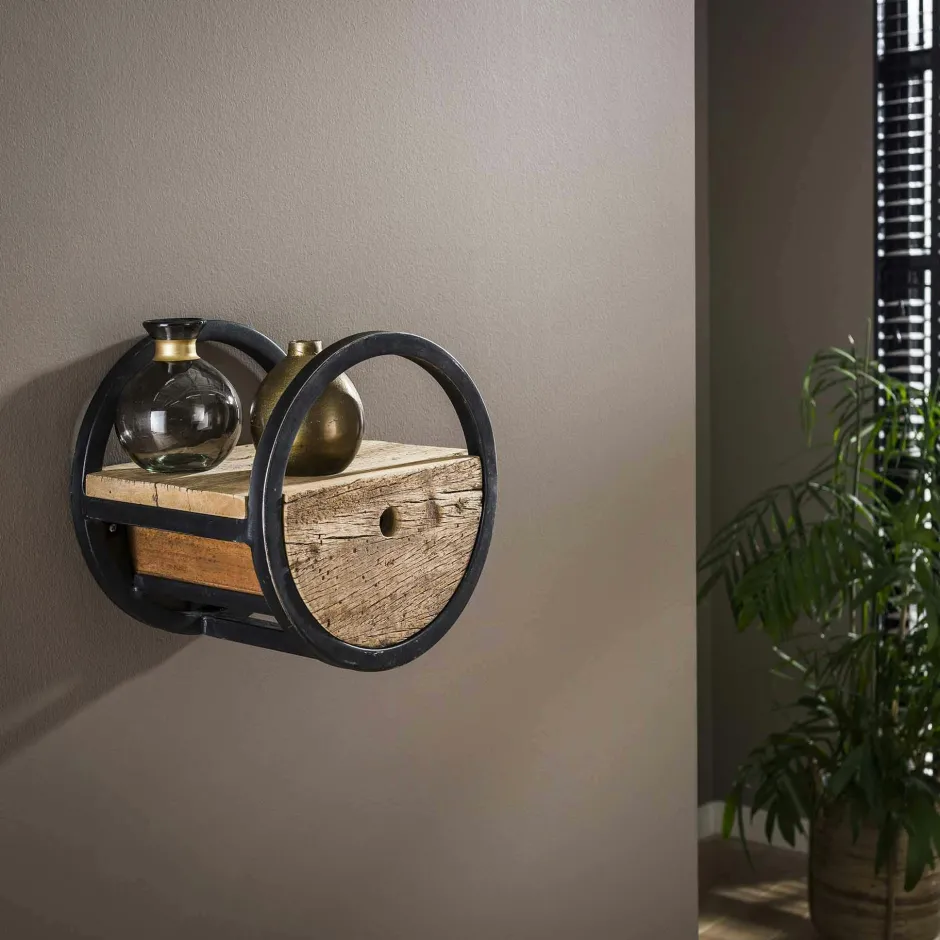 Melbourne Meubles De Salon·Etagères Murales|Meubles De Rangement·Etagères Murales|Etagère murale ronde en bois d'acacia Ø 35 cm (lot de 3)