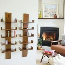 Helena Meubles De Salon·Etagères Murales|Meubles De Rangement·Etagères Murales|Etagères range CD hévéa (lot de 2)