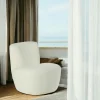 MALMOE Chaises Bouclettes|Fauteuil arrondi tissu bouclettes blanc