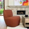 MALMOE Chaises Bouclettes|Fauteuil arrondi tissu bouclettes terracotta