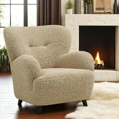 BERLIN Fauteuils En Tissu|Fauteuil beige taupe en tissu