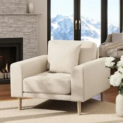 AMSTERDAM Fauteuils En Tissu|Fauteuil blanc sable en tissu