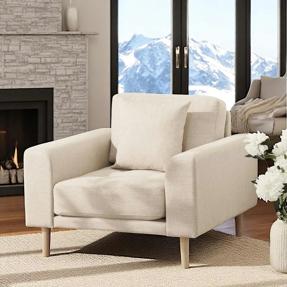 AMSTERDAM Fauteuils En Tissu|Fauteuil blanc sable en tissu