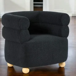 IENA Fauteuils En Tissu|Fauteuil cabriolet design tissu bouclé bleu