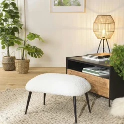 TIM Fauteuils En Tissu|Chaises Bouclettes|Fauteuil club tissu bouclette blanc