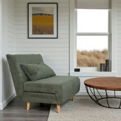 PALAU Fauteuils En Tissu|Fauteuils Convertibles|Fauteuil convertible 1 place vert - coussin inclus