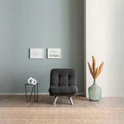 CUSCO Fauteuils Convertibles|Fauteuil convertible banquette gris foncé pieds chromés