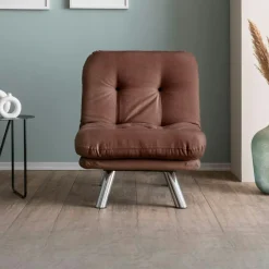 CUSCO Fauteuils Convertibles|Fauteuil convertible banquette beige pieds chromés