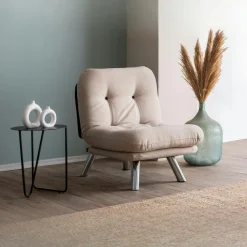 CUSCO Fauteuils Convertibles|Fauteuil convertible banquette beige pieds chromés