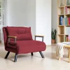 MODI Fauteuils En Tissu|Fauteuils Convertibles|Fauteuil convertible bordeaux - coussin assorti