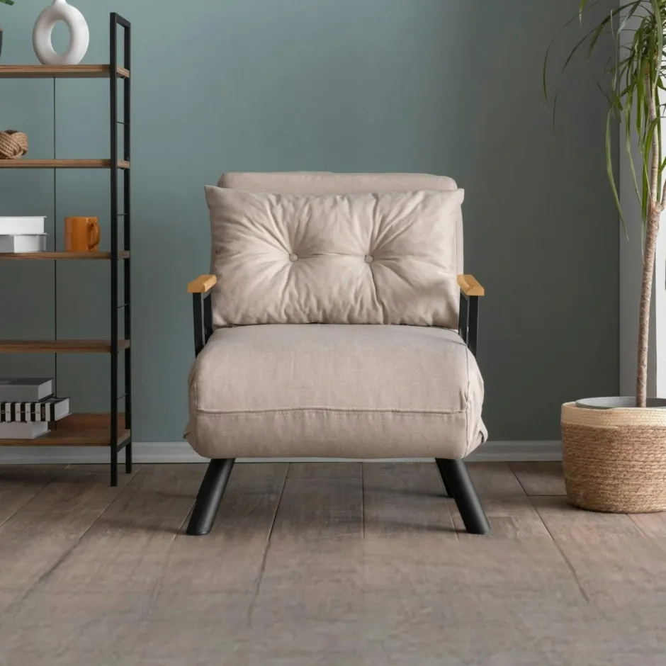 MODI Fauteuils Convertibles|Fauteuil convertible écru 1 place couchage 175 cm